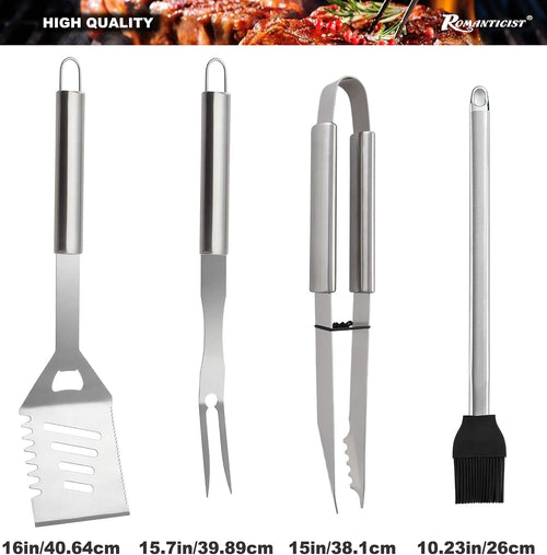 23pcs Must-Have BBQ Grill Accessories Set with Thermometer in Case - Stainless Steel Barbecue Tool Set with 2 Grill Mats for Backyard Outdoor Camping - Father's Day Best Barbecue Gift - view 2
