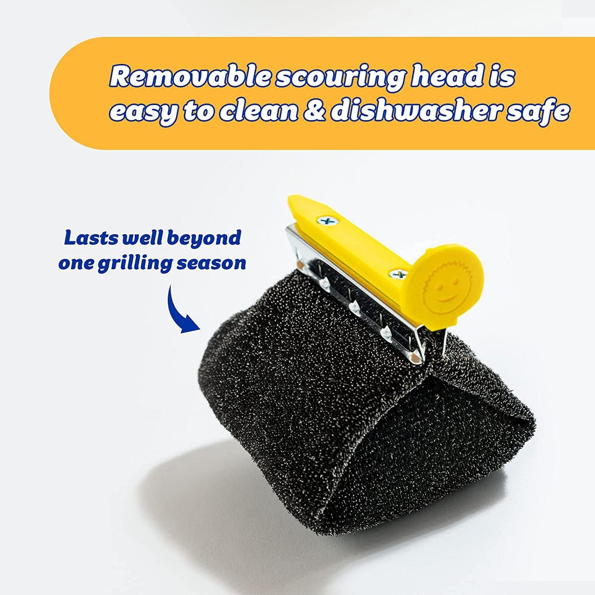 Grill brush head refill - bristle free grill brush steel mesh grill cleaning brush attachment - steam-activated cleaning scrubber for grates (1 count) - view 4