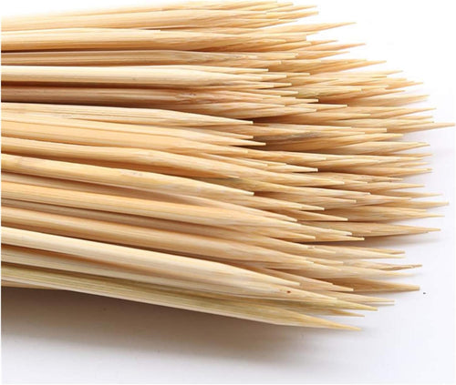 200PCS 12 inch Bamboo Skewers for Wooden Sticks， BBQ，Appetiser，Fruit，Cocktail，Kabob，Chocolate Fountain，Grilling，Kitchen，Crafting and Party. Φ=3mm, More Size Choices 6"/8"/10"/12"/36"