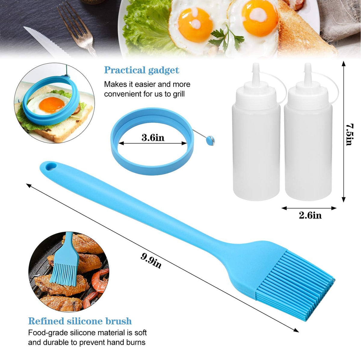 Flat top griddle accessories set, professional grill spatula set with burger spatulas scraper, BBQ tool utensils kit for men outdoor grills cooking - view 5