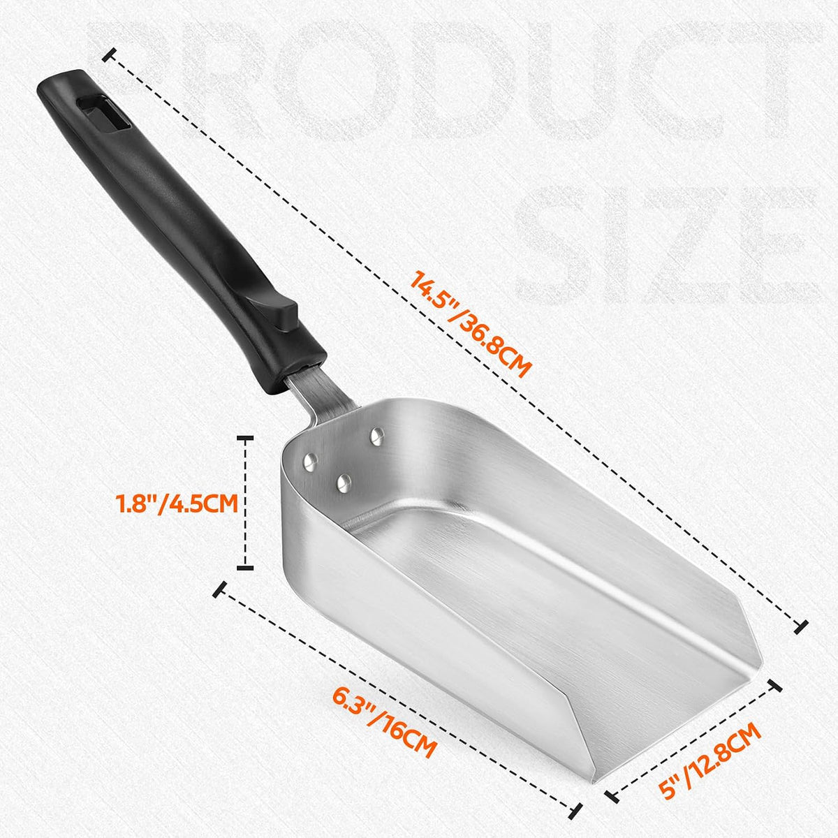 Stainless Steel Food Mover, Grill Scoop Grill Spatula | Smash Burger Food Shovel for Stiring Fry for Flat Top Griddle - 5" - view 2