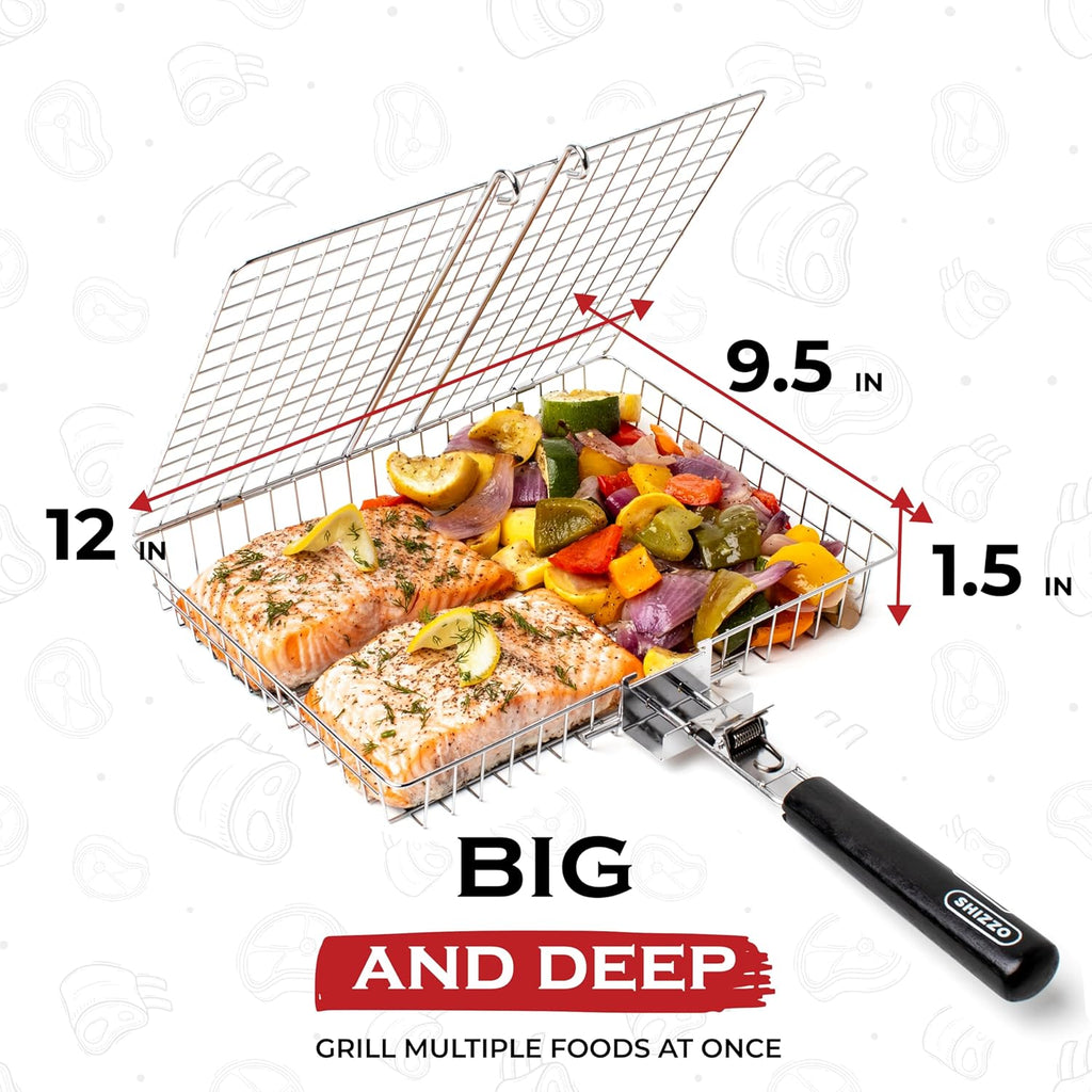 Grill Basket Gift Set with Skewers, Basting Brush, Gift Box - view 5