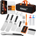 17 pcs griddle accessories kit, flat top grill accessories set, grill spatula set with enlarged spatulas, scraper - outdoor barbecue tools gifts for men dad him