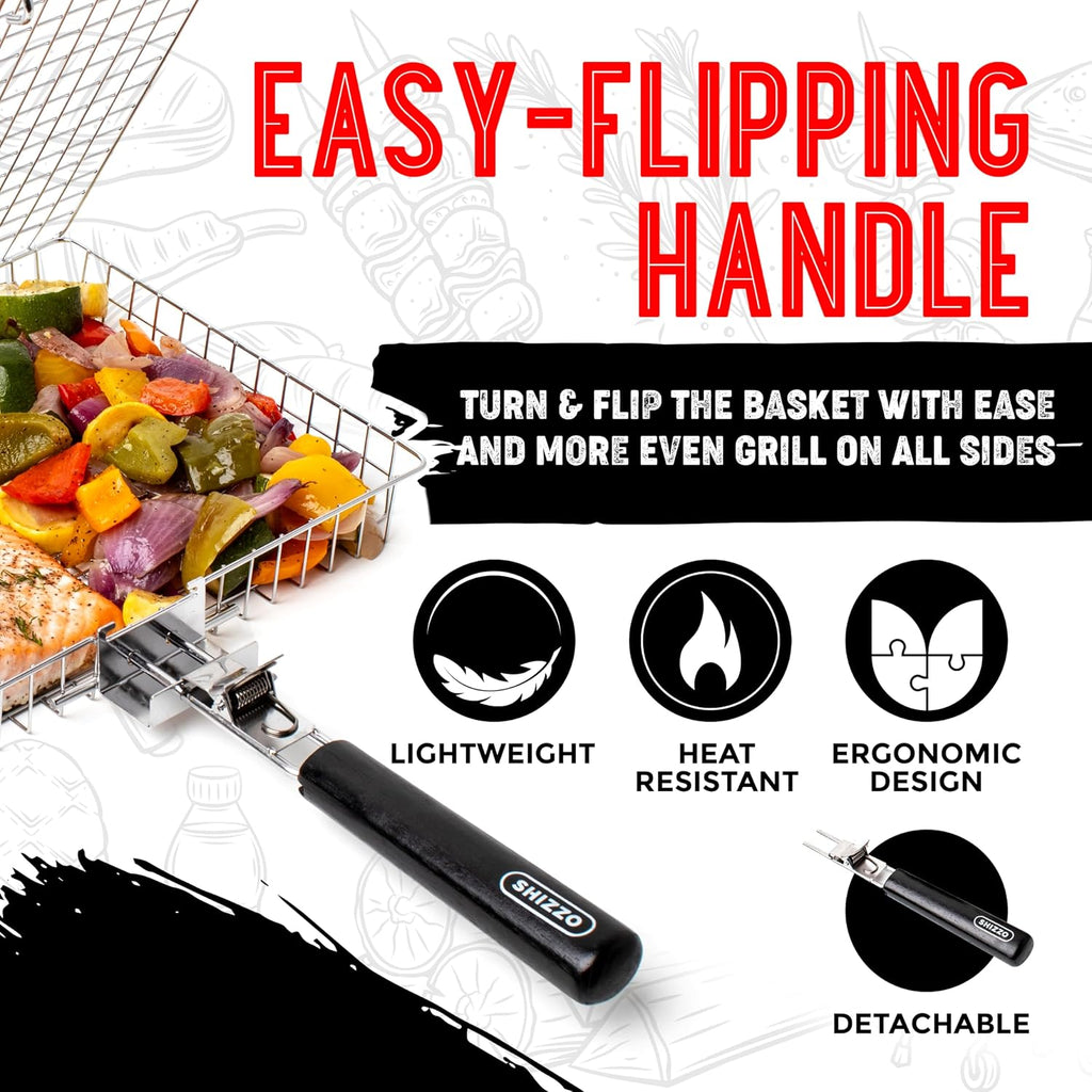 Grill Basket Gift Set with Skewers, Basting Brush, Gift Box - view 4