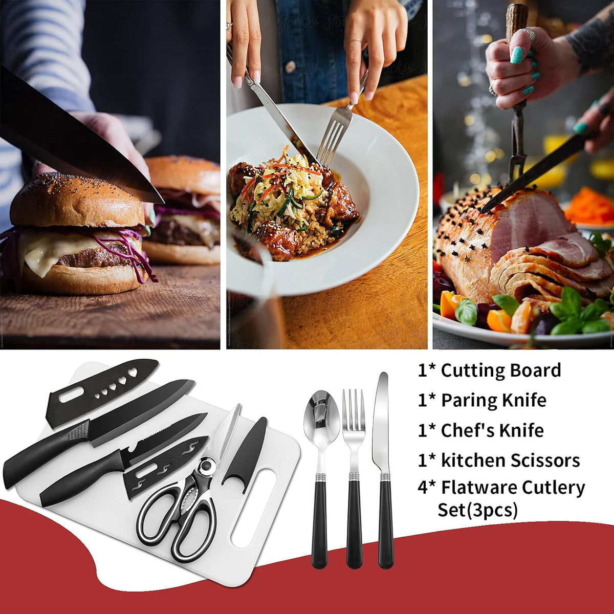 Portable camping kitchen utensil set-27 piece cookware kit, stainless steel outdoor cooking and grilling utensil organizer travel set perfect for travel, picnics, RVs, camping, BBQs, parties and more - view 4
