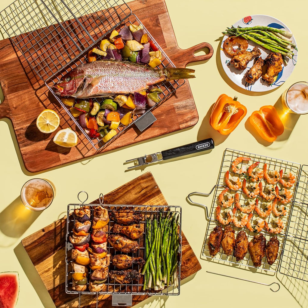 Grill Basket Gift Set with Skewers, Basting Brush, Gift Box - view 8